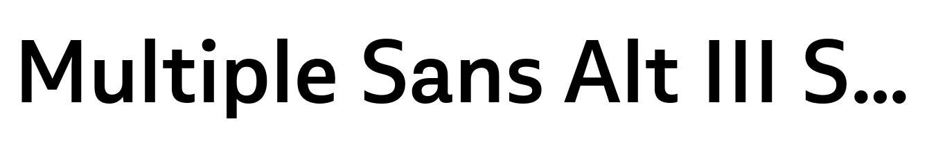 Multiple Sans Alt III Semi Bold